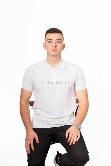 Beyaz Polo Yaka T-Shirt