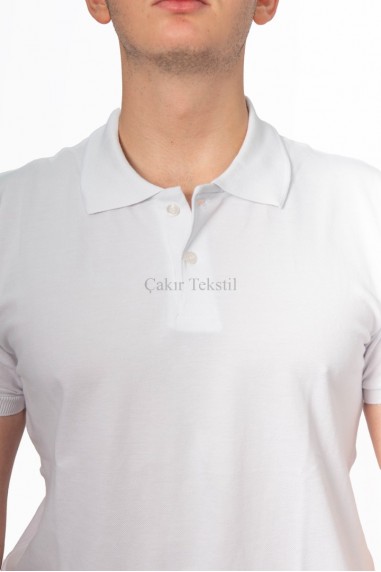 Beyaz Polo Yaka T-Shirt