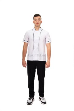 Beyaz Gömlek Siyah Pantolon Aşçı Kıyafeti Model 1