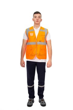 Mühendis Tip İkaz Yeleği - Turuncu